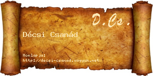 Décsi Csanád névjegykártya